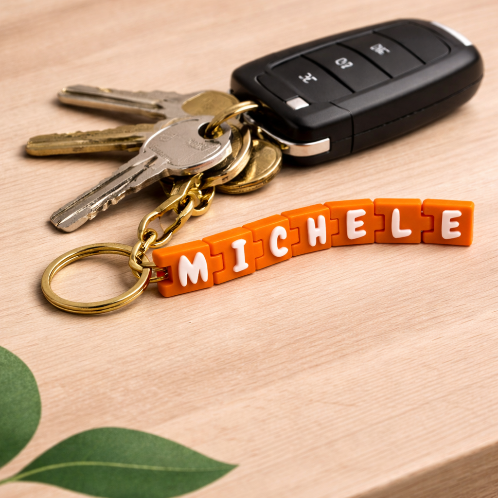 Portachiavi con nome flessibile personalizzato