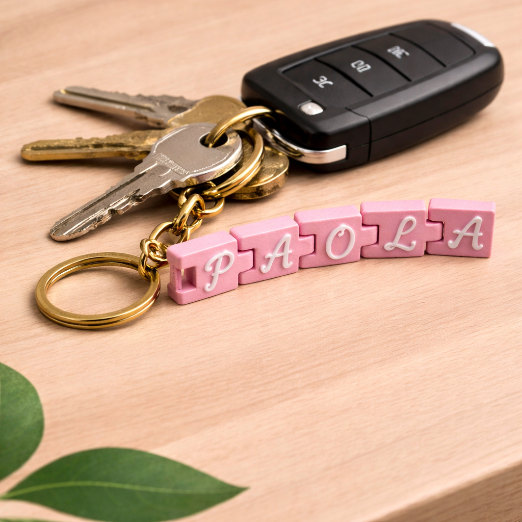 Portachiavi con nome flessibile personalizzato