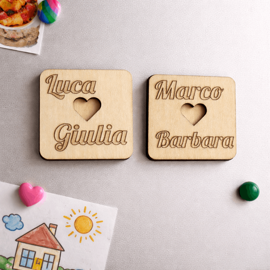 Calamite in legno personalizzate con due nomi - MyCustomLab
