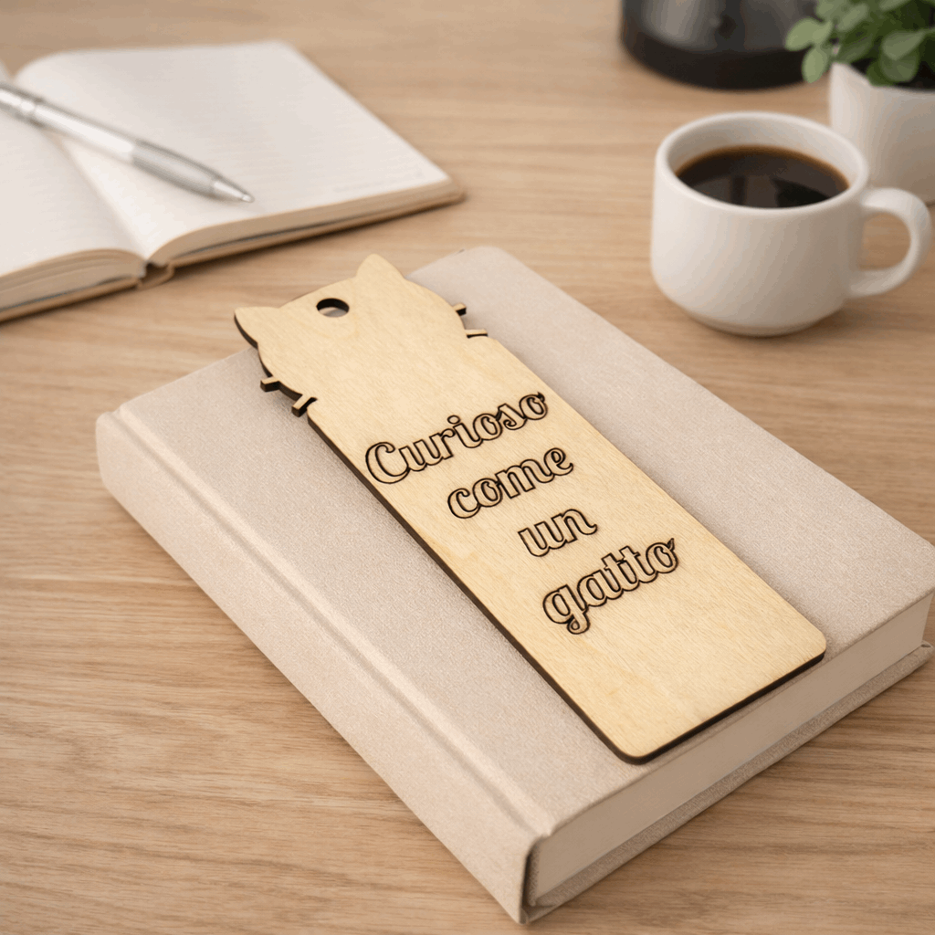 Segnalibro in legno personalizzato con scritta - MyCustomLab