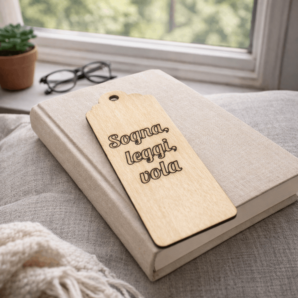 Segnalibro in legno personalizzato con scritta - MyCustomLab