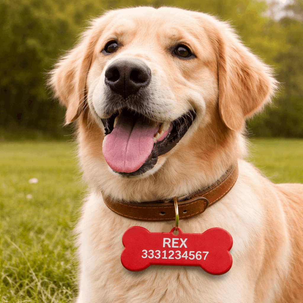 Targhetta per animali domestici stampata in 3D con nome e telefono. - MyCustomLab